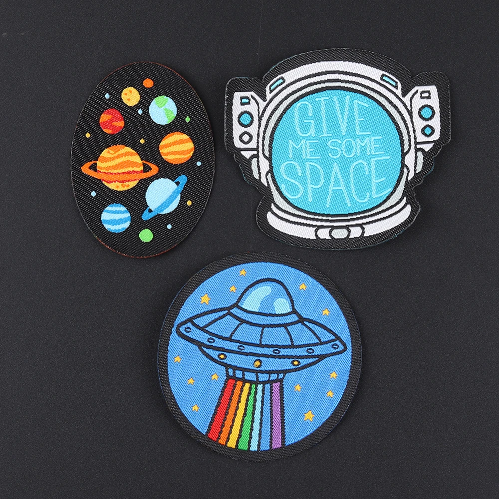 Space flying saucer planet High quality embroidery patches clothes Accessories of shoes, hats, bags ironing on patch