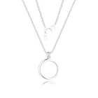 Ожерелье, средний круглый плавающий кулон-медальон, 60 см, звеньевая цепочка, оригинальное серебряное ювелирное изделие S925, подходит для модели сделай сам, женский подарок, N027
