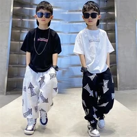 teenager boy clothing set summer korean t shirt sets loose casual pants sets teen boy sets child sportswear school uniform kid