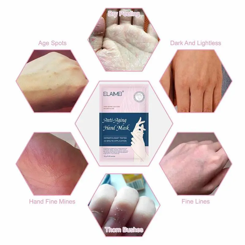 

Collagen Exfoliating Nourishing Anti-drying Moisturizing Mask Set Hand Care X9J4