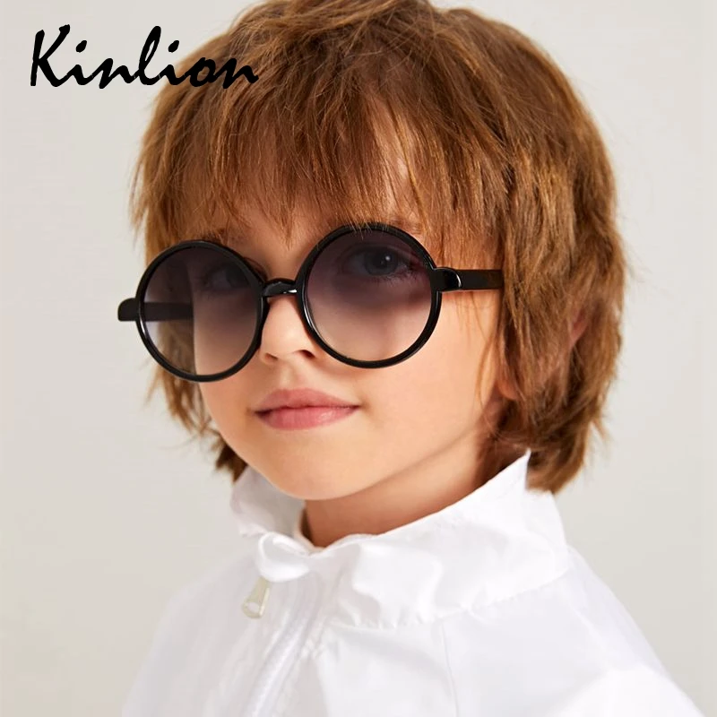 Круглые винтажные детские солнцезащитные очки Kinlion для мальчиков и девочек милые
