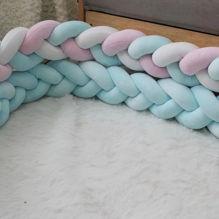 Детская кроватка-бампер длинная тканая трехжильная детская кроватка подушка с