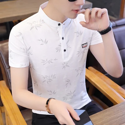 

Short-sleeved T-shirt men's casual simple bottoming shirt half-sleeved clothes 4375