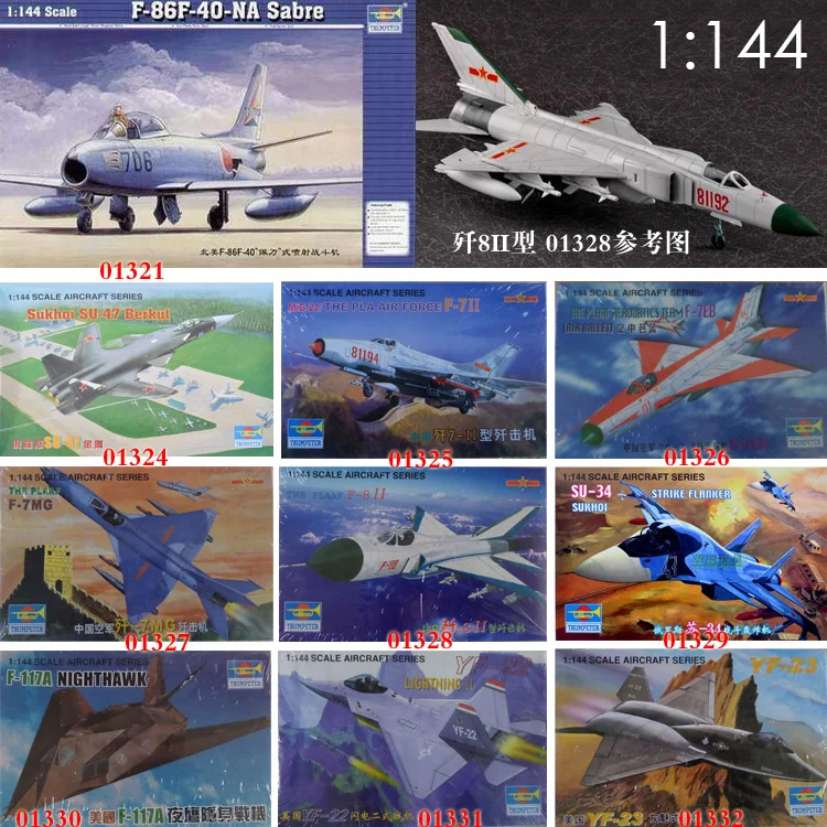 

1: 144 China Russia USA Fighter Military Plastic Assembly Aircraft Model 9 Kinds to Choose