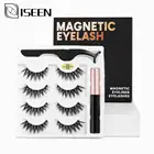 ISEEN 3D норковые магнитные ресницы натуральные накладные ресницы Магнитная подводка для глаз и пинцет водостойкие долговечные накладные ресницы для макияжа