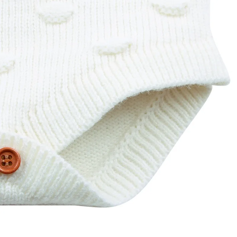 

Autumn Newborn Baby Boys Girls Sleeveless Cotton Rompers 3 Color Cute Solid Color Knitted Dot Printed Comfortable Warm Romper