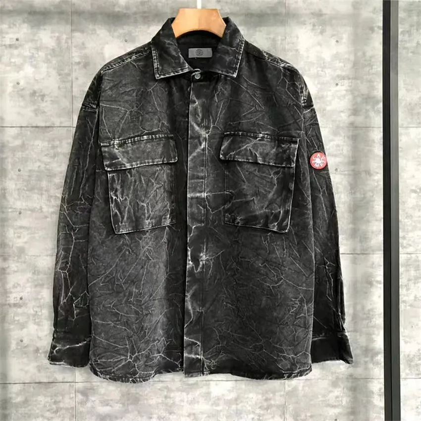 

Новинка Cav Empt потертые джинсовые рубашки для мужчин и женщин куртка 1:1 Высококачественная винтажная рубашка потертые рубашки