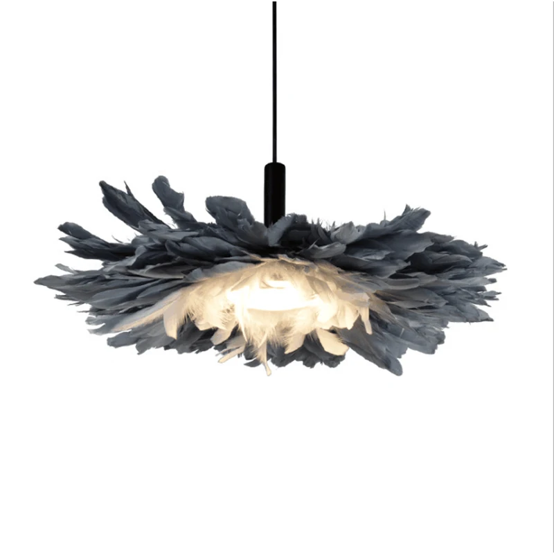 Перьевая люстра в скандинавском стиле ins перьевая лампа теплая детская для