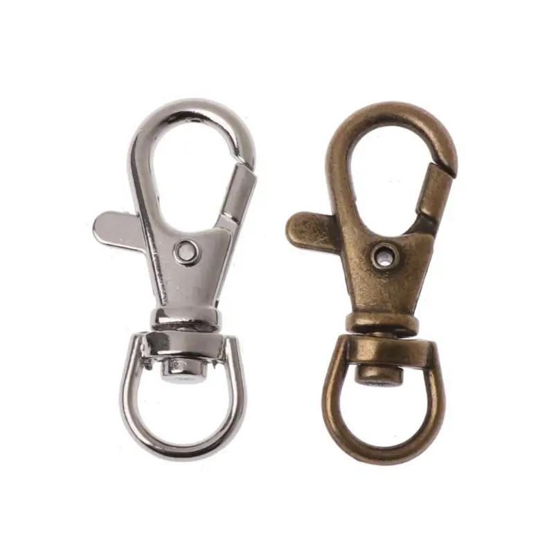 X9FD 40 шт. Античная латунная застежка крючок Поворотный кольцо для ключей карабин