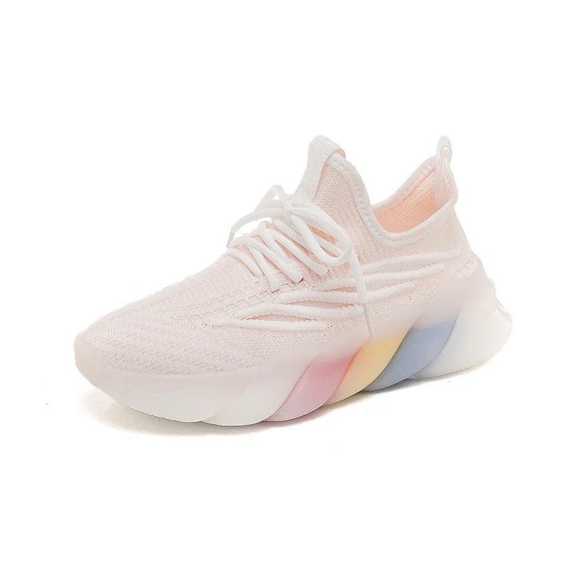 

Rainbow Popcorn-soled Dad Shoes for Women New Arrival Summer Weave Sneakers Shoes Women Summer Platform Sneakers Zapatos Mujer