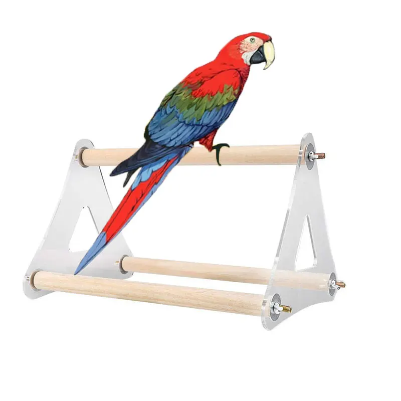 Parrot Pet треугольная лестница акриловая подвесная стойка игрушка деревянные качели рамка платформа Parakeet ветка perches птица аксессуары