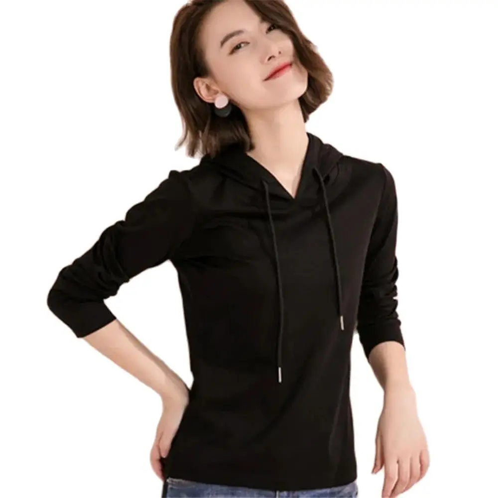 

Women'S Hoodie Spring & Autumn 2021 Fashion Solid Color Thin Section Long Sleeve Sweatshirt Short Slim Pullovers M-3XL