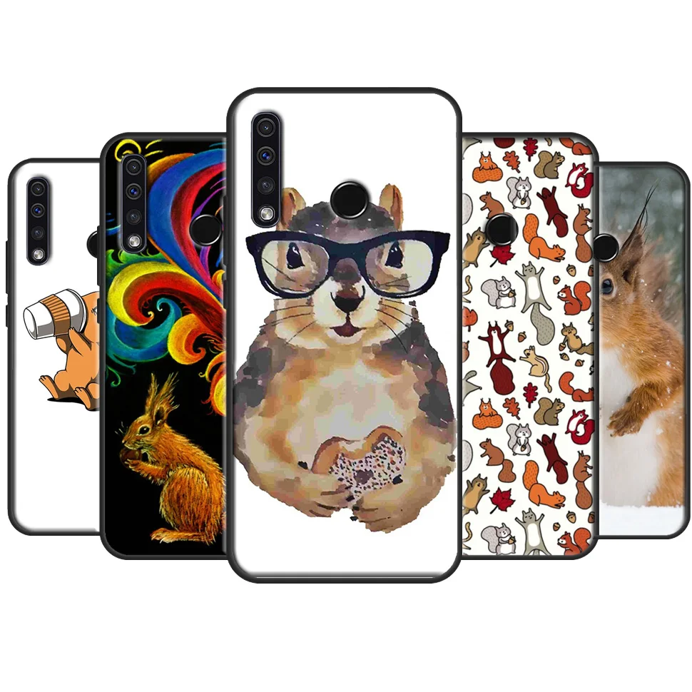 Чехол с мультяшными животными белкой для Huawei P Smart 2019 Nova 5T P40 P20 P30 Pro Honor 50 9S 8S 8A 8X 9X 10i |