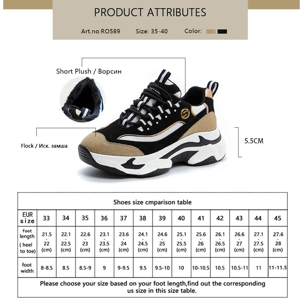 

RJN Women's Platform Sneakers 2021 Spring Fashion New Leisure Breathable Running Shoes High Quality Genuine Leather Shoes RO589