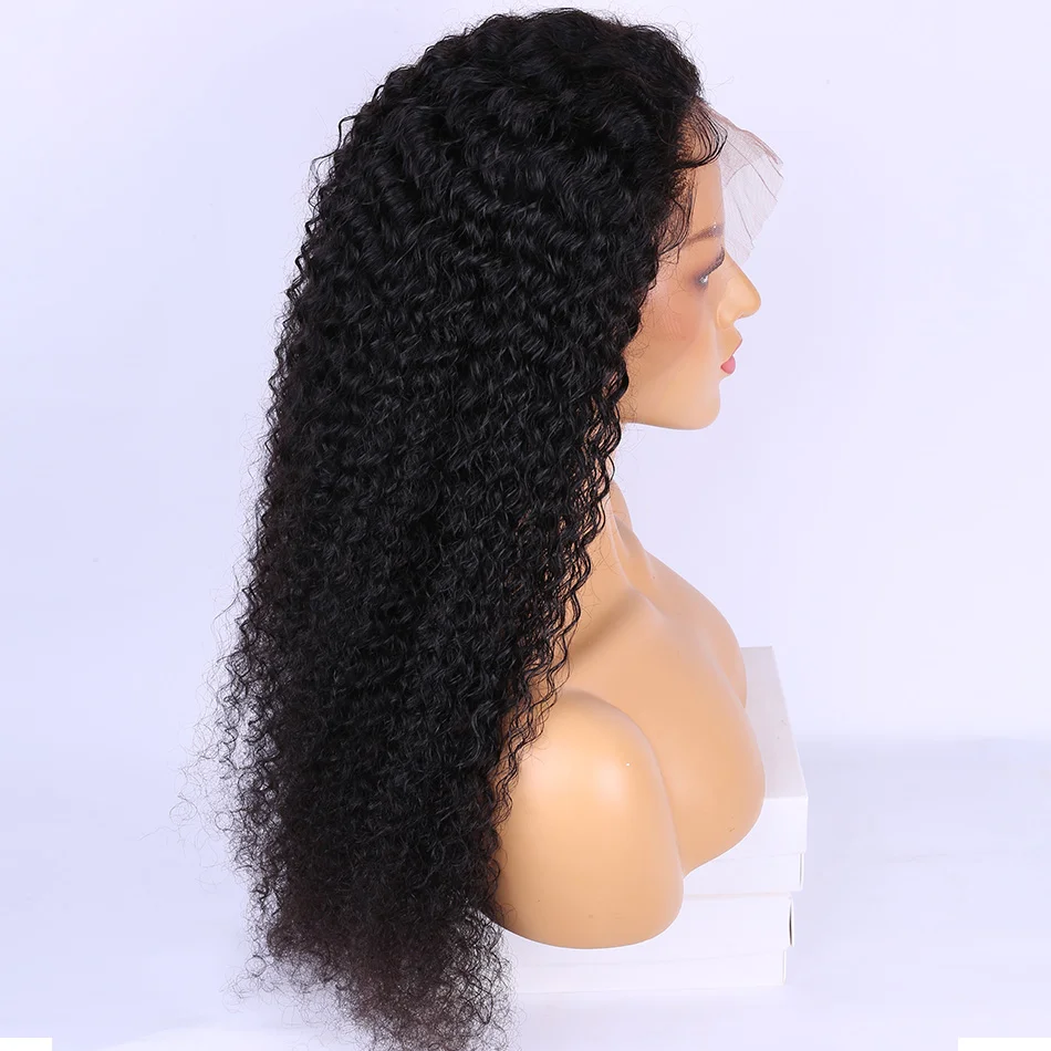 Alibele глубокая кудрявая волна человеческих волос парик 150 предварительно
