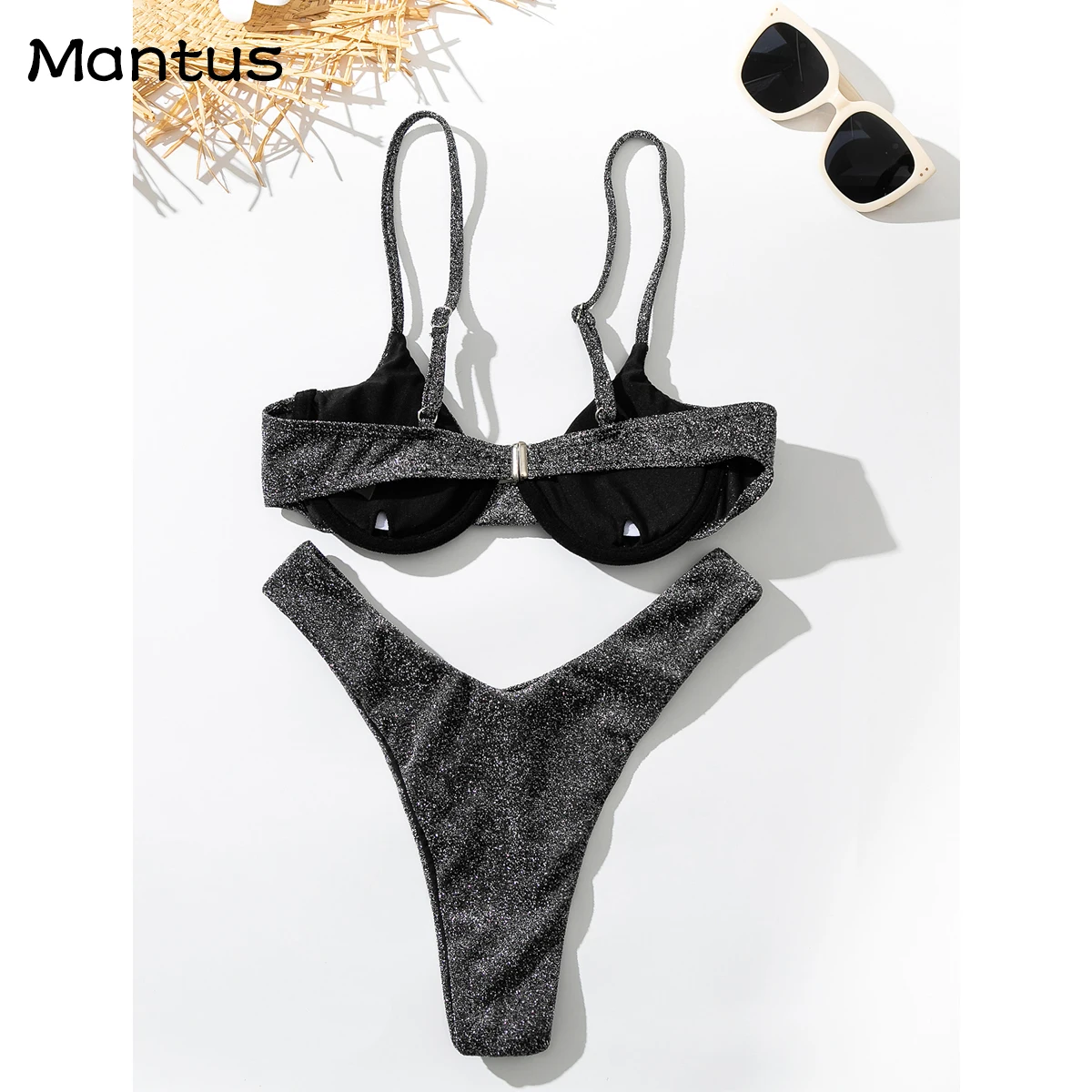 

2020 New Sexy Micro Bikini Set Halter Bling Thong Shiny Glitter Sequin Swimsuit Bathing Suit Swimwear Women Summer Mini Biqiunis