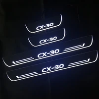 led car scuff plate trim pedal door sill pathway moving welcome light for mazda cx30 cx 30 accessories acrylic