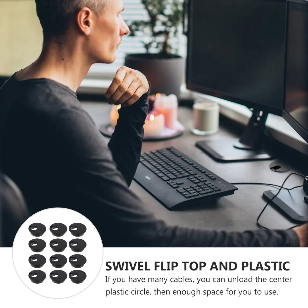 12 шт. круглые коробки для управления кабелями хранения проводов с отверстиями