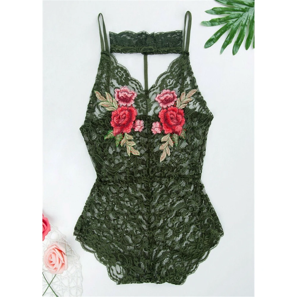 Хит продаж женское Сексуальное Кружевное Белье для сна с цветочным рисунком