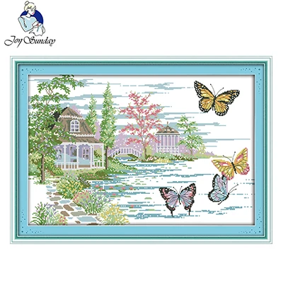 Приозерный пейзаж серия сделай сам Набор для вышивки крестиком 11CT 14CT DMC на холсте