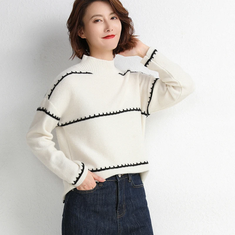 Helovi 100 cashmere sweaters loose sweater women Winter Knitt Sweaters And Pullovers kawaii large size new fashion | Женская одежда