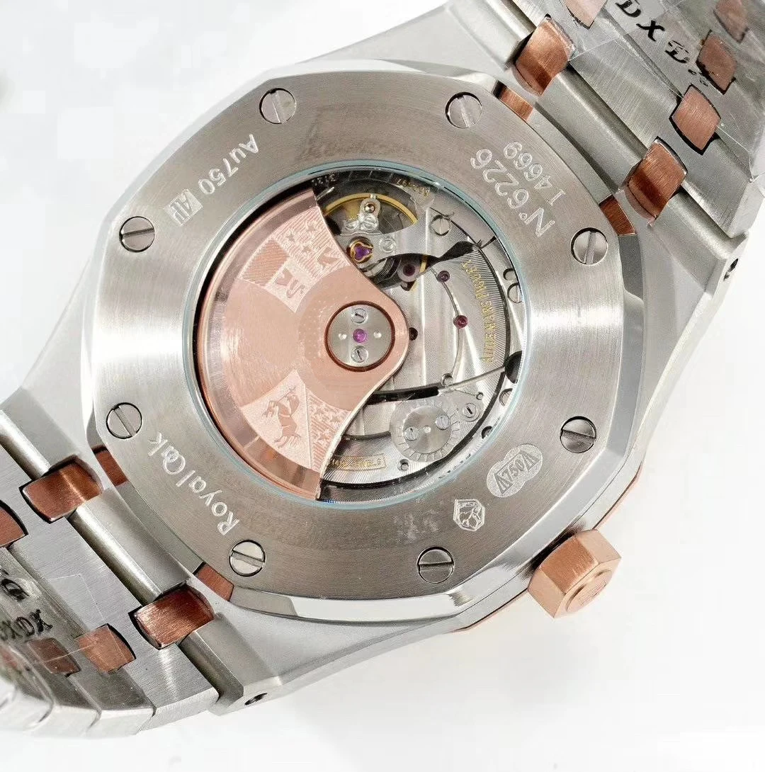 

Classic New Men Watch Stainless Steel Automatic Mechanical Sapphire Glass Back See Through Black Blue Silver Rose Gold AAA+