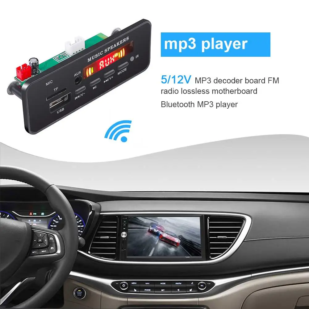Автомобильный приемник Bluetooth 5 0 mp3-плеер декодер плата цветной экран FM-радио TF USB AUX