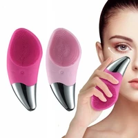 mini electric face cleansing brush silicone sonic electric facial cleanser deep washing face massager facial cleansing brush