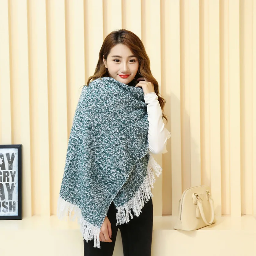 

High-grade Winter Women Scarf Plaid Warm Scarf Cashmere Scarf Long Thick Korean Student Collar Striped Dual-use Shawl