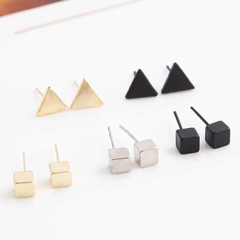 4 пары/набор женские серьги украшения для ушей круглые треугольные различные