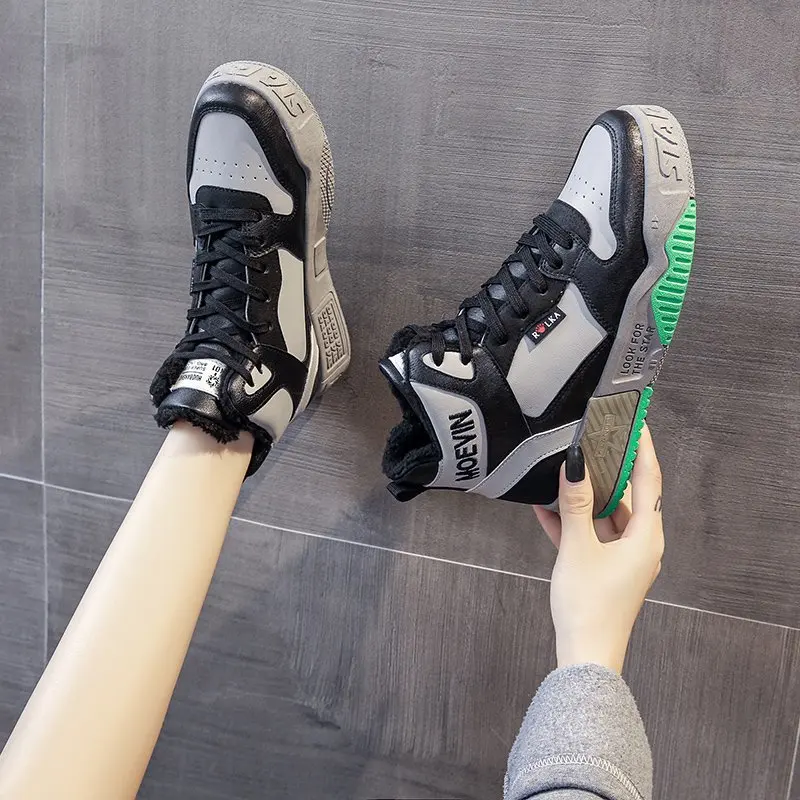 

2021 new all-match women's flat shoes non-slip breathable women's shoes casual high-top shoes fashion outdoor sports shoes 35-40