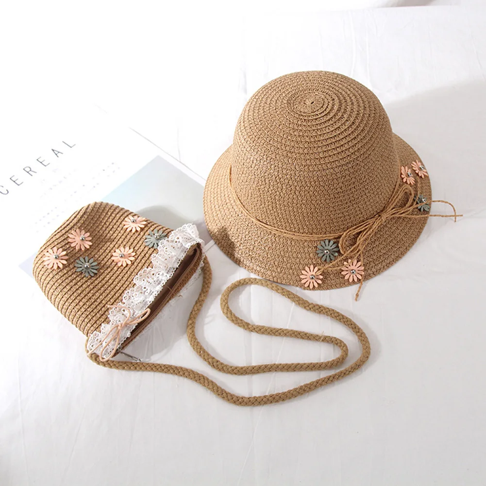Женская Дамская летняя уличная плетеная Цветочная Солнцезащитная шляпа