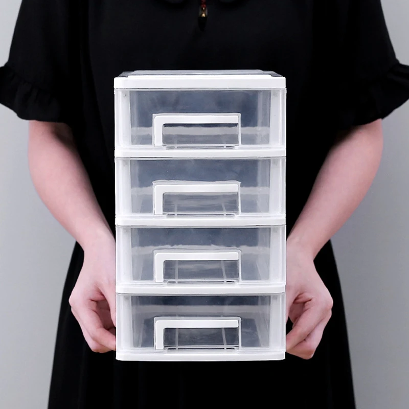 Многоуровневый ящик для хранения пластиковый прозрачный дома и офиса держатель