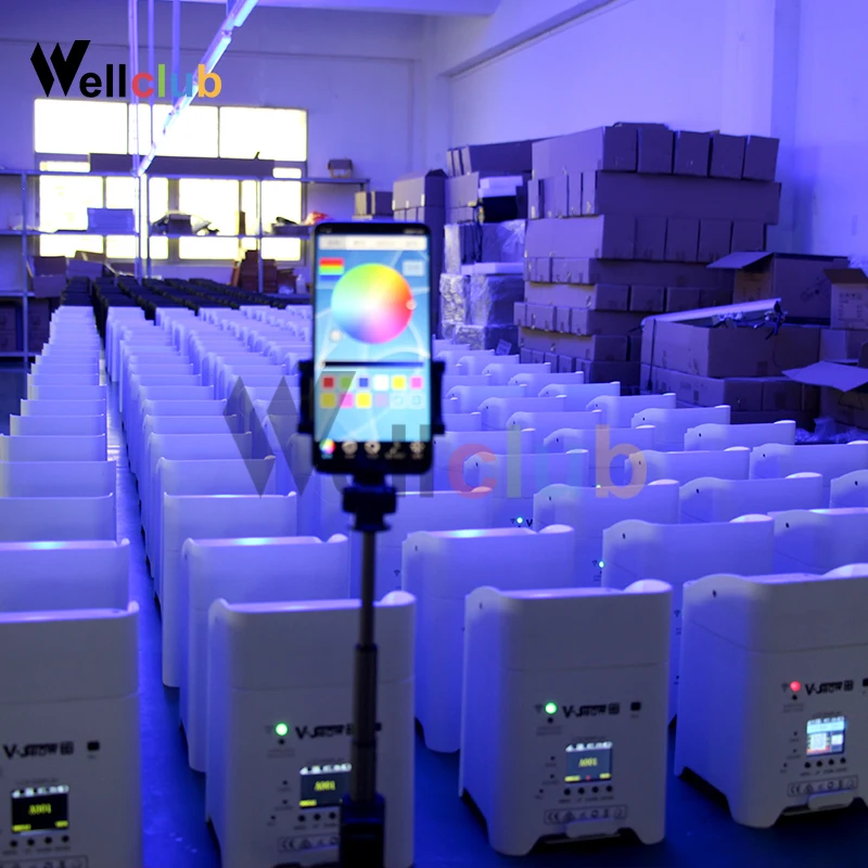 10 шт. чехол для зарядки беспроводной DMX Wifi Пульт дистанционного управления Светодиодный светильник 6x18 Вт RGBWAUV 6в1 светодиодный Par Может Dj диско светильник