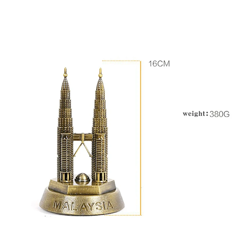 1 бронзовая двойная башня модель металла известная знаковая архитектура