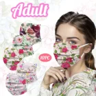 10 шт., одноразовая маска для лица с цветочным принтом, унисекс, маска с цветочным узором, для взрослых, одноразовая маска для Хэллоуина, косплея, аниме