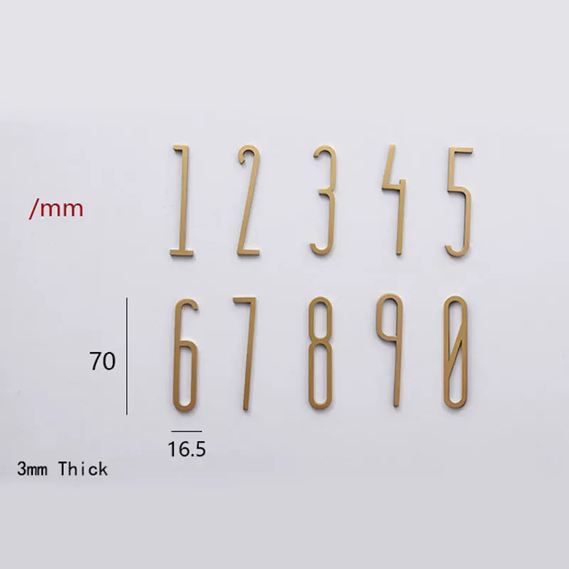 Табличка с цифрами латунная золотистая 0-9 дюймов | Строительство и ремонт