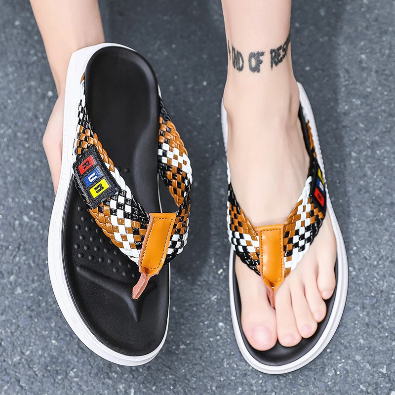 Вьетнамки для мужчин Летняя Пляжная водонепроницаемая обувь мягкие тапочки 2020