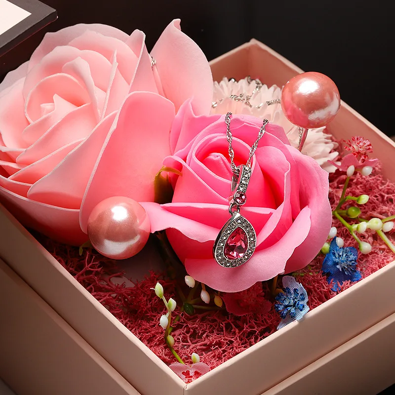 Preserved Flower Gift Box Valentine's Day Gift Female Rose Double Open Gift Box Wedding Companion Gift Empty Box
