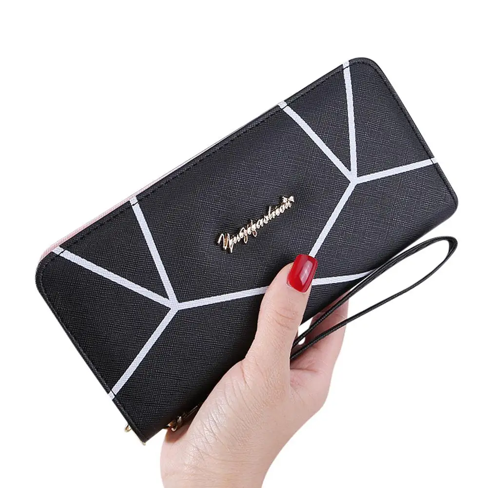 Женский многофункциональный кошелек на молнии с геометрическим узором PinShang |