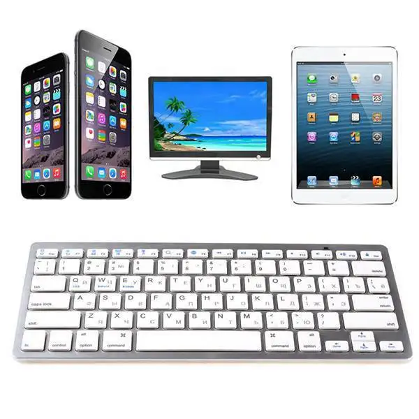 Русская клавиатура ультра тонкая беспроводная Bluetooth для IOS Android windows