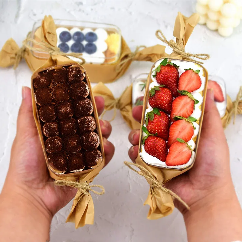 

10pcs High Quality Mousse Cake Packaging Box Tiramisu Fruit Dessert Hard Plastic Transparent Cups Party Creative Pastry Boxes