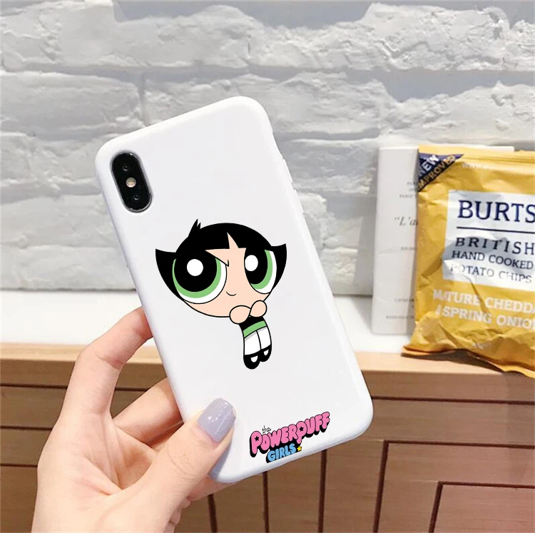 BHSR-24018 Милый Powerpuff телефон для девочек чехол для iPhone 7 X XS MAX XR 8 6 6s Plus 11Buttercup Bubbles карамельный цвет мягкая задняя крышка - Color: BHSR-24018