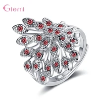 new arrival cute flower crystal rings for women girls wedding engagement 925 sterling silver adjustable size fashion jewelry