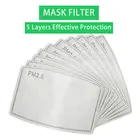 5 слоев фильтровальная бумага 100 шт.лот PM2.5 противопылевая маска для лица с фильтром из активированного угля медицинский уход для взрослых и детей