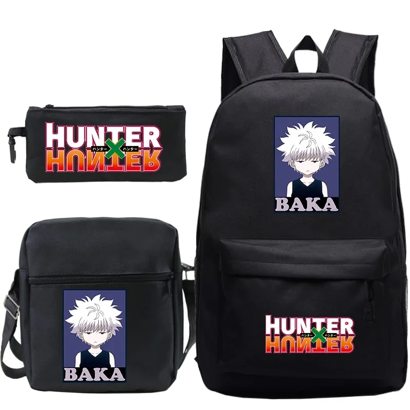 Anime Backpack Bookbag HUNTER X HUNTER BAKA School Bags for Teenage Girls Black Backpacks Men Laptop Backpack Women Schoolbag