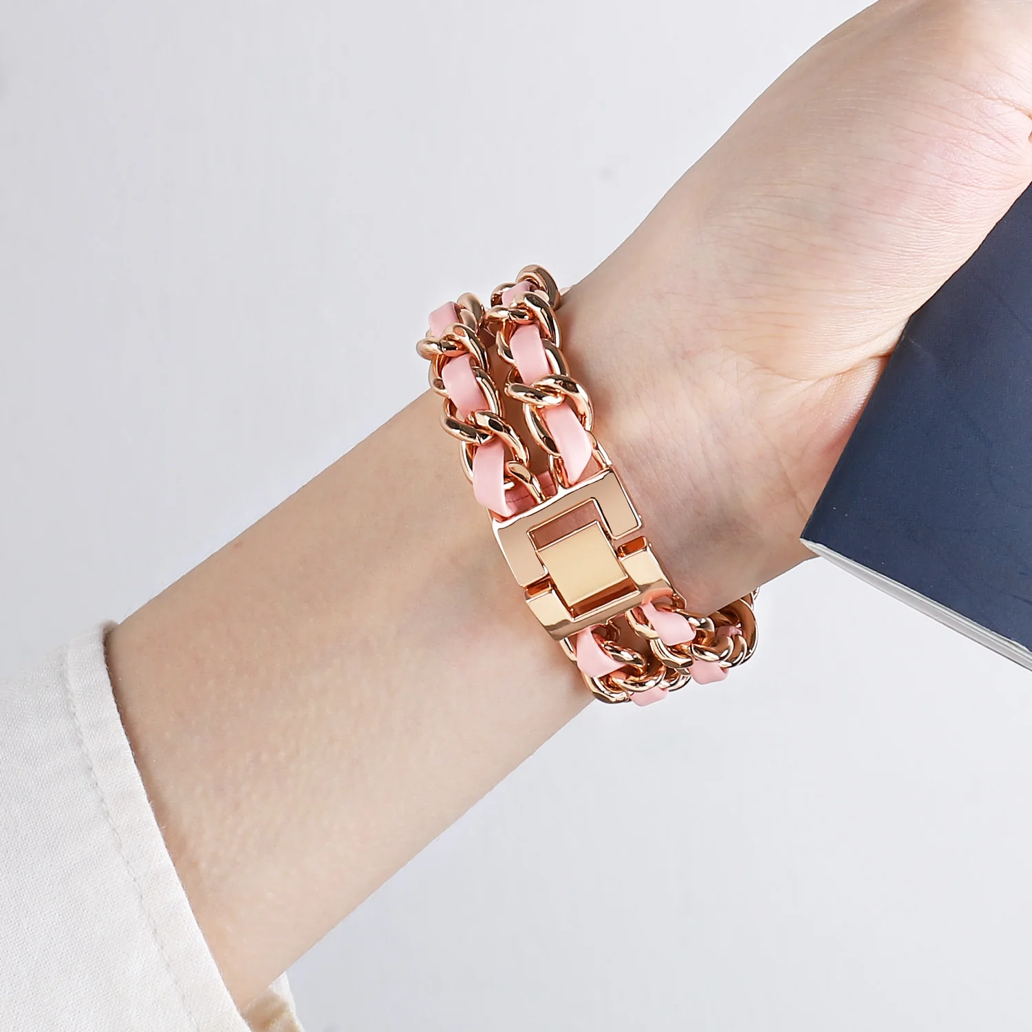 Stainless Steel Leather Bracelet+Diamond Case for Apple Watch Series7 6 Se 40mm44mm Watchband Strap on iwatch band 432 38mm 42mm