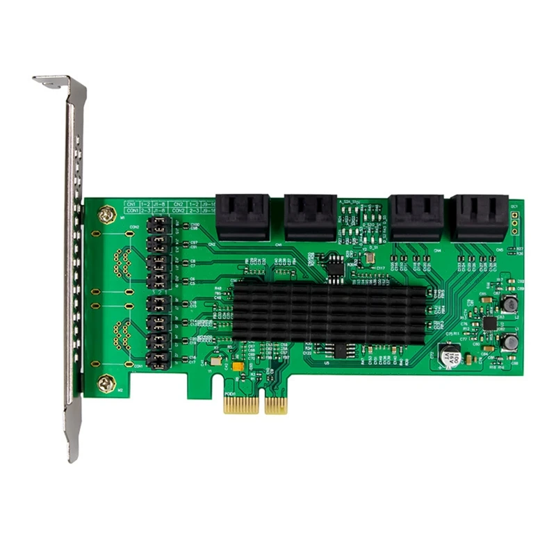 

PCI-E Riser Card 9215 SATA Gen 6G Expansion Card Built-in 8-Port SATA3.0 PCIE Adapter Card Hub