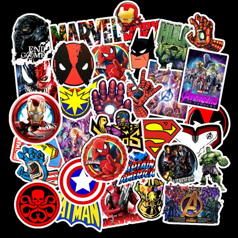 Водонепроницаемые Мультяшные Стикеры для чемоданов Marvel Kobe Yoda Бэтмен Человек