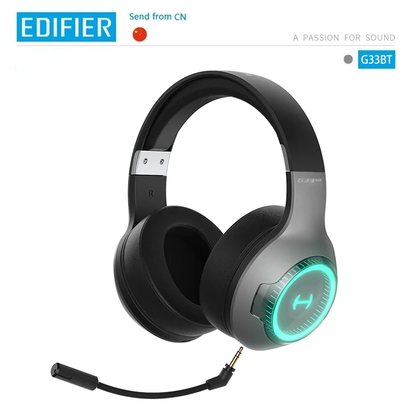 Игровая гарнитура EDIFIER G33BT 40 мм блок драйвера PixArt BT V5.0 RGB динамическая подсветка